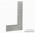 Kontrollwinkel, INOX, flach, 100 x 70 mm - mit mm-Teilung